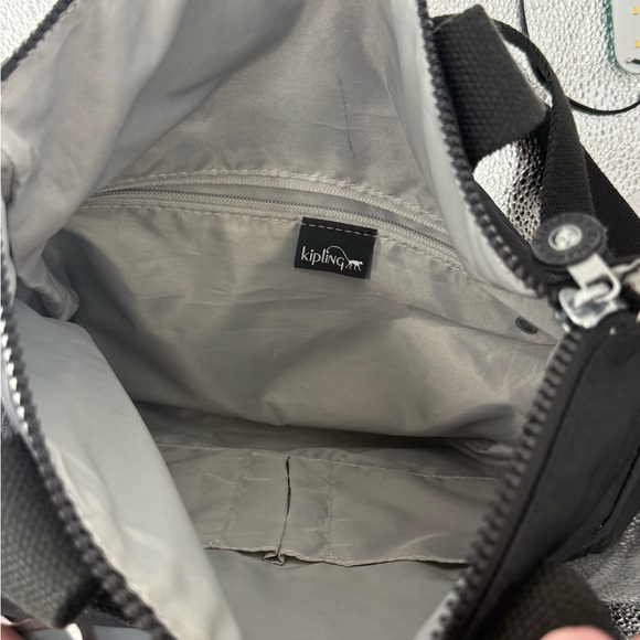 Kipling Eleva Convertible Tote Crossbody Black Nylon Bag w/  Monkey Charm - Picture 7 of 13